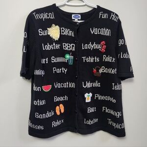 3D Cotton Knit Top Beach Vacation Summer Size Large Tabi